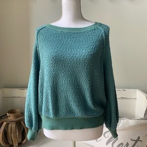 Umgee women’s blue boutique popcorn sweater size m
